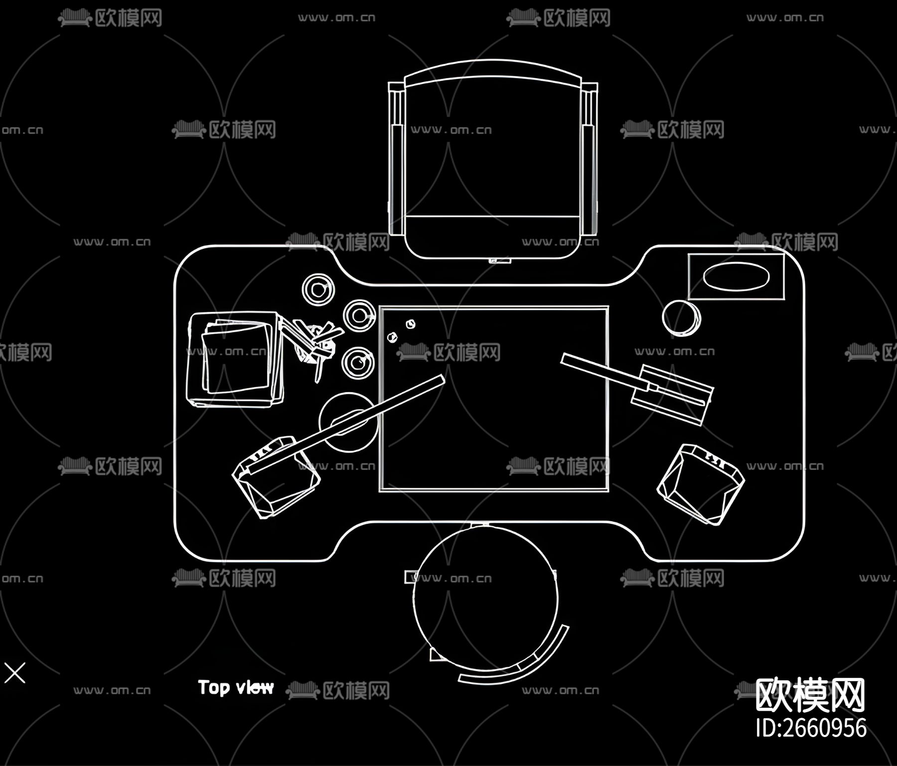美甲店按摩床设备CAD施工图下载（渲染图5）