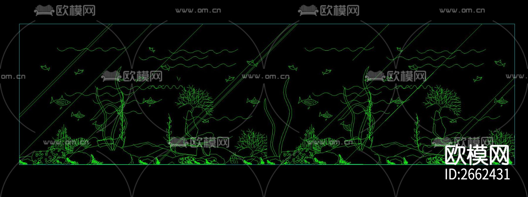 鱼缸饰物陈设CAD图库下载（渲染图2）