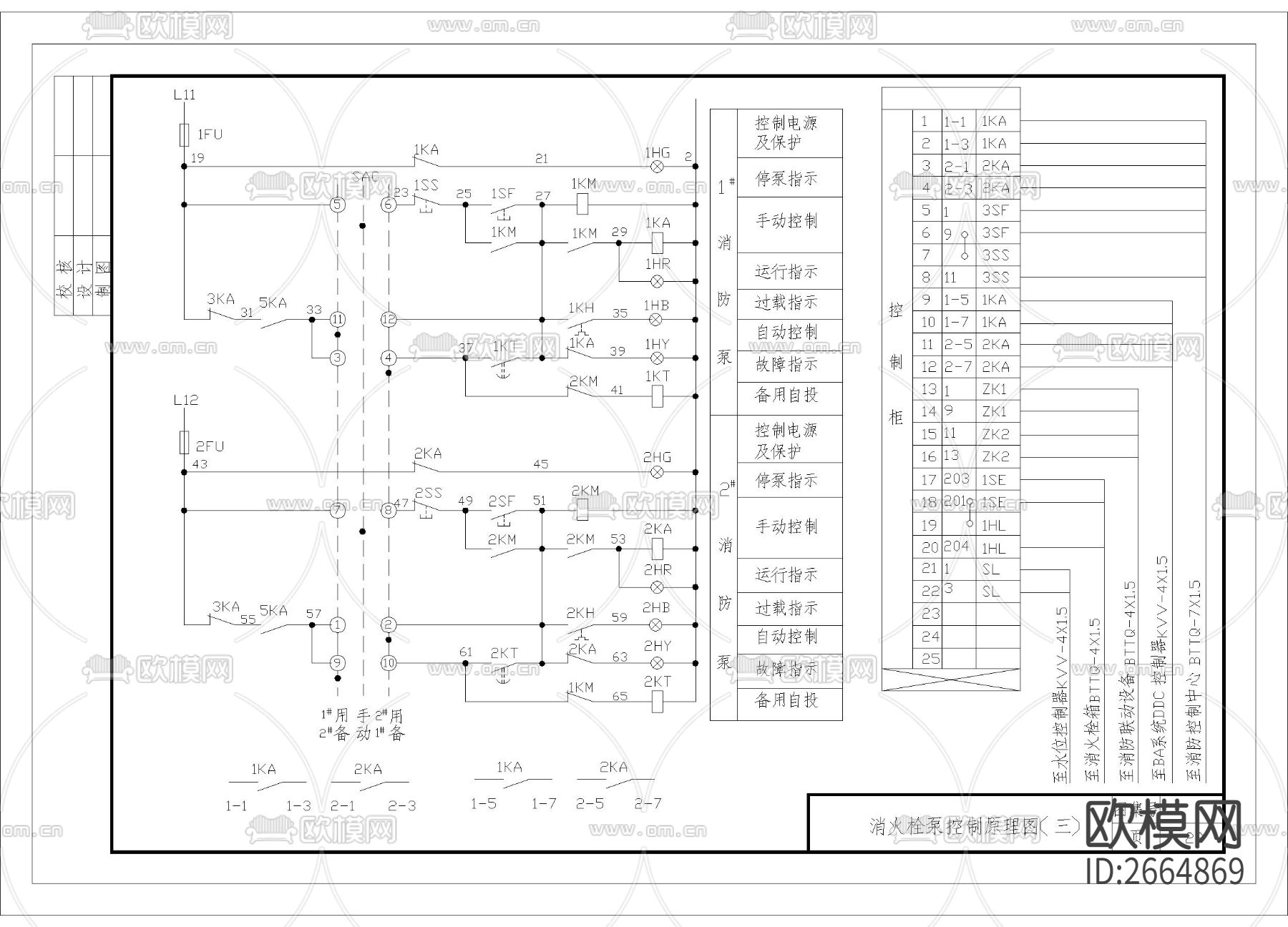 消火栓泵控制原理节点大样下载（渲染图3）