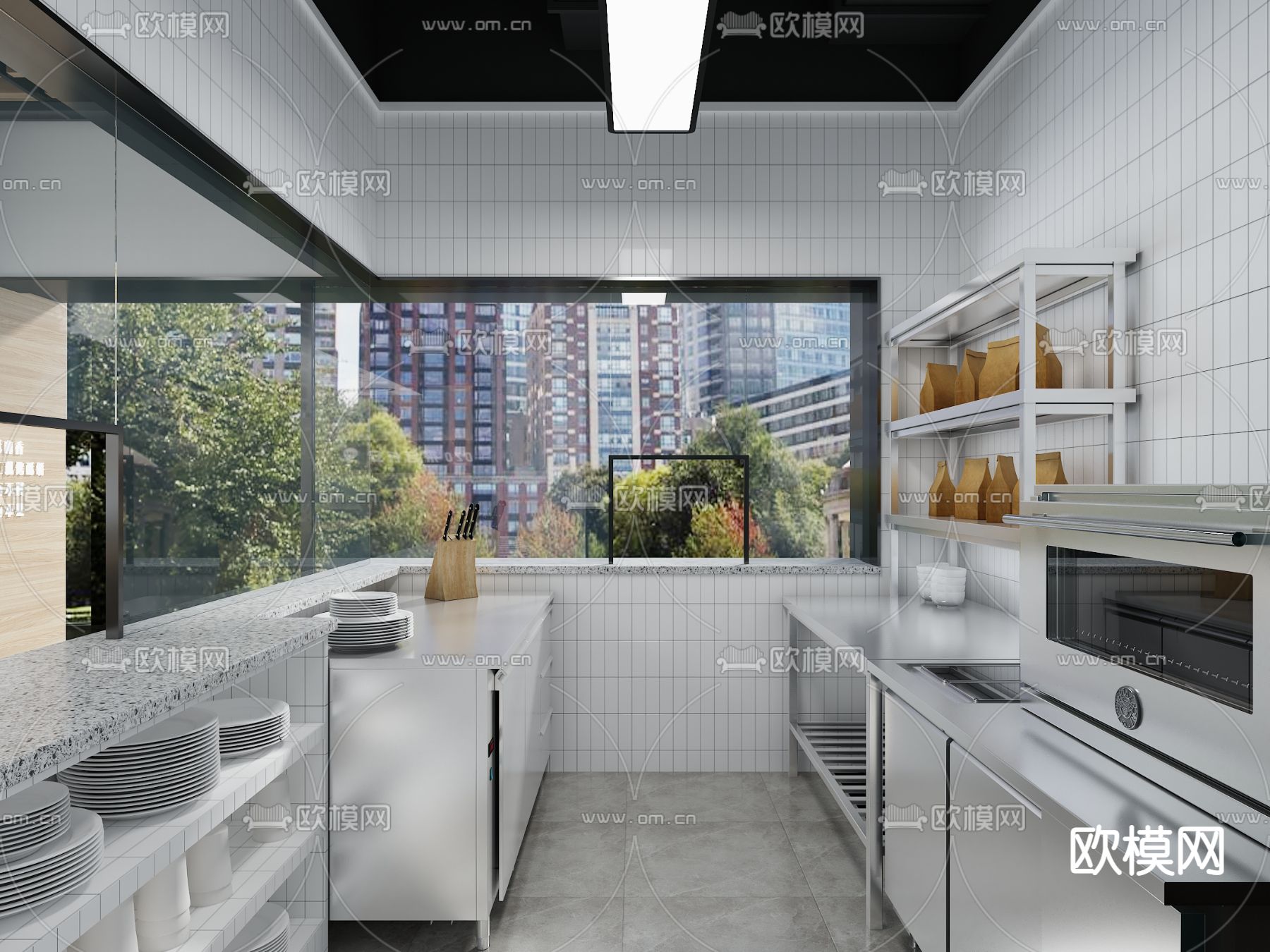 快餐店免费3d模型下载（渲染图3）