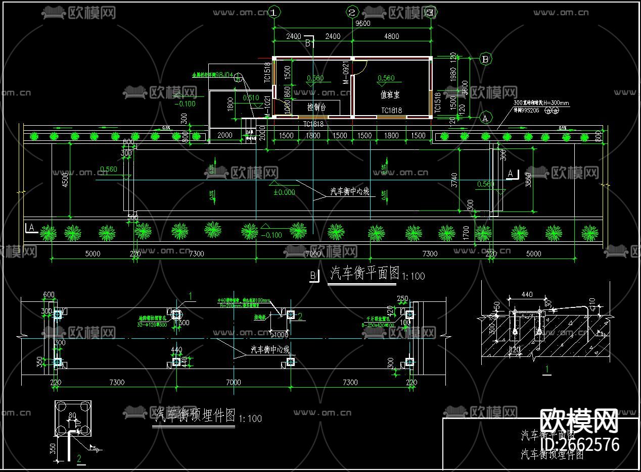 汽车衡地磅CAD施工图下载（渲染图5）