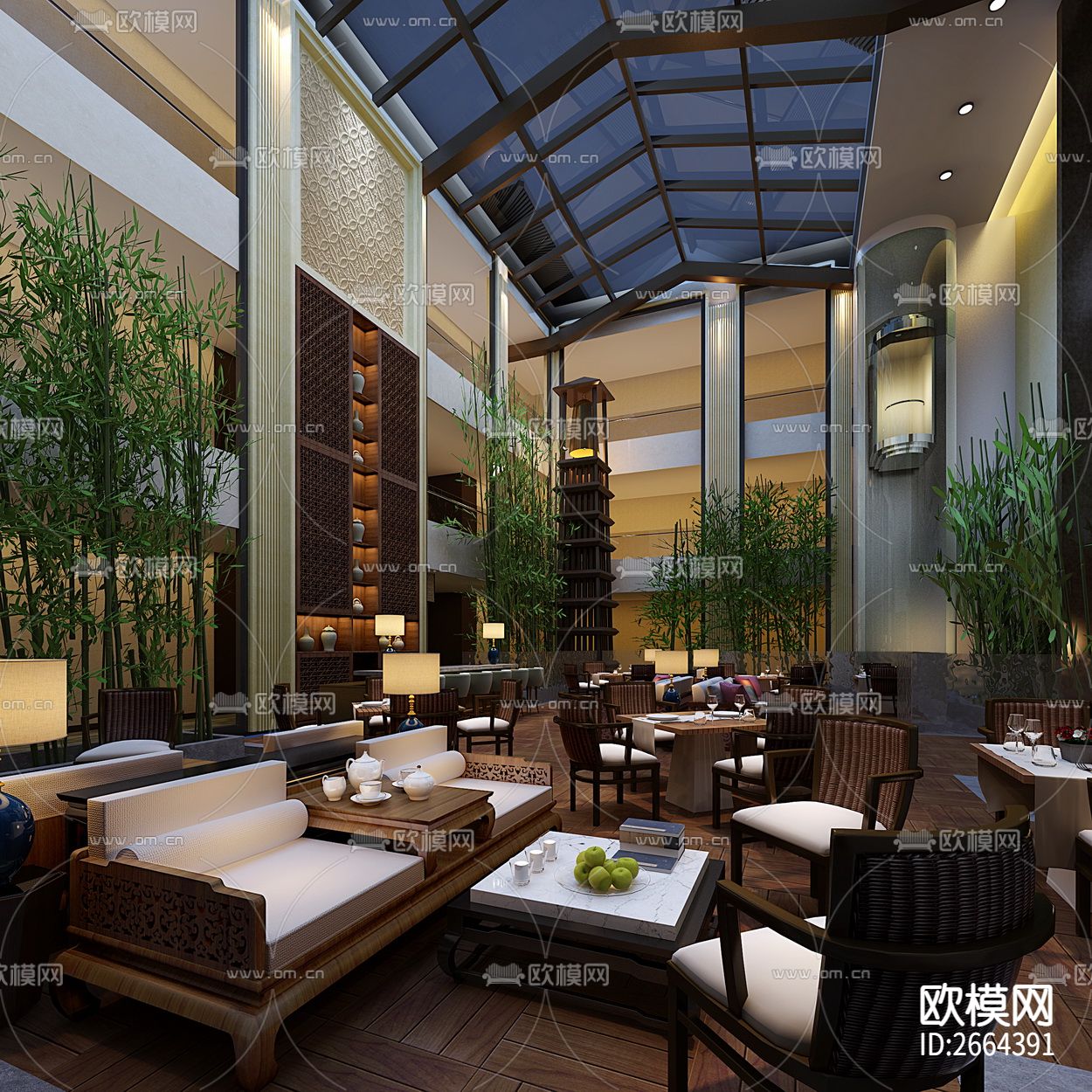 龙源国际和平大酒店cad施工图下载（渲染图4）