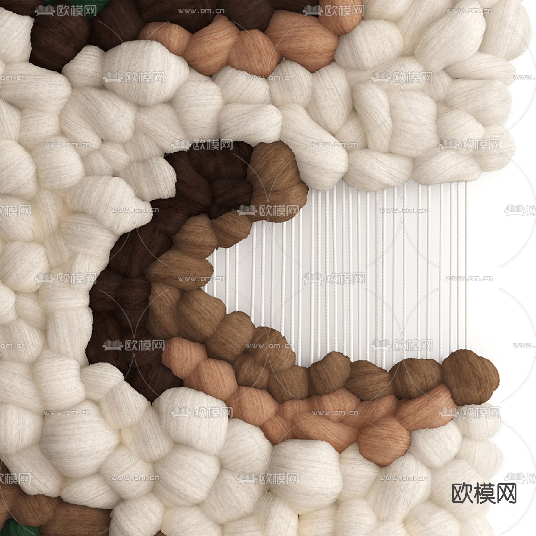 自然风墙饰 流苏挂饰3d模型下载（渲染图3）