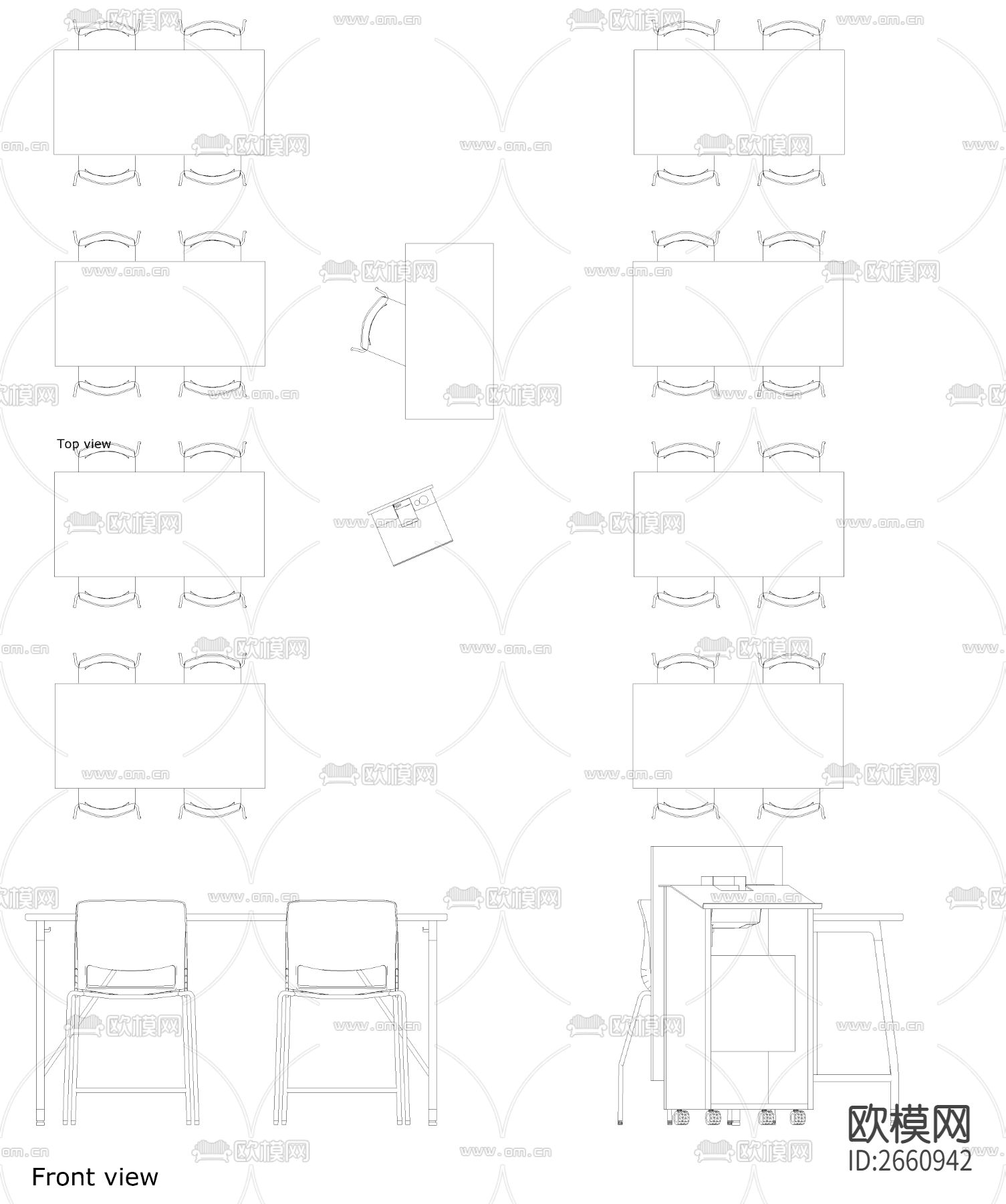 美术画室设备CAD施工图下载（渲染图5）