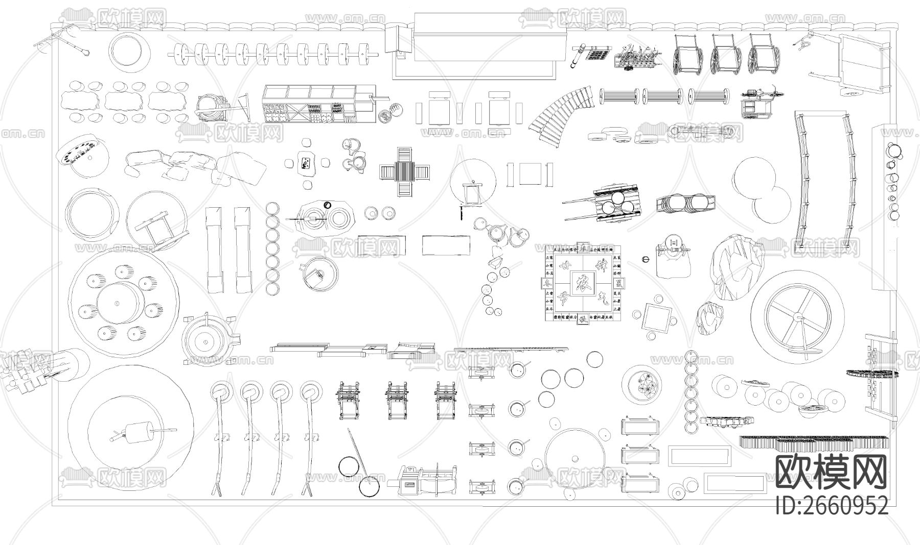 民俗小品CAD施工图下载（渲染图1）
