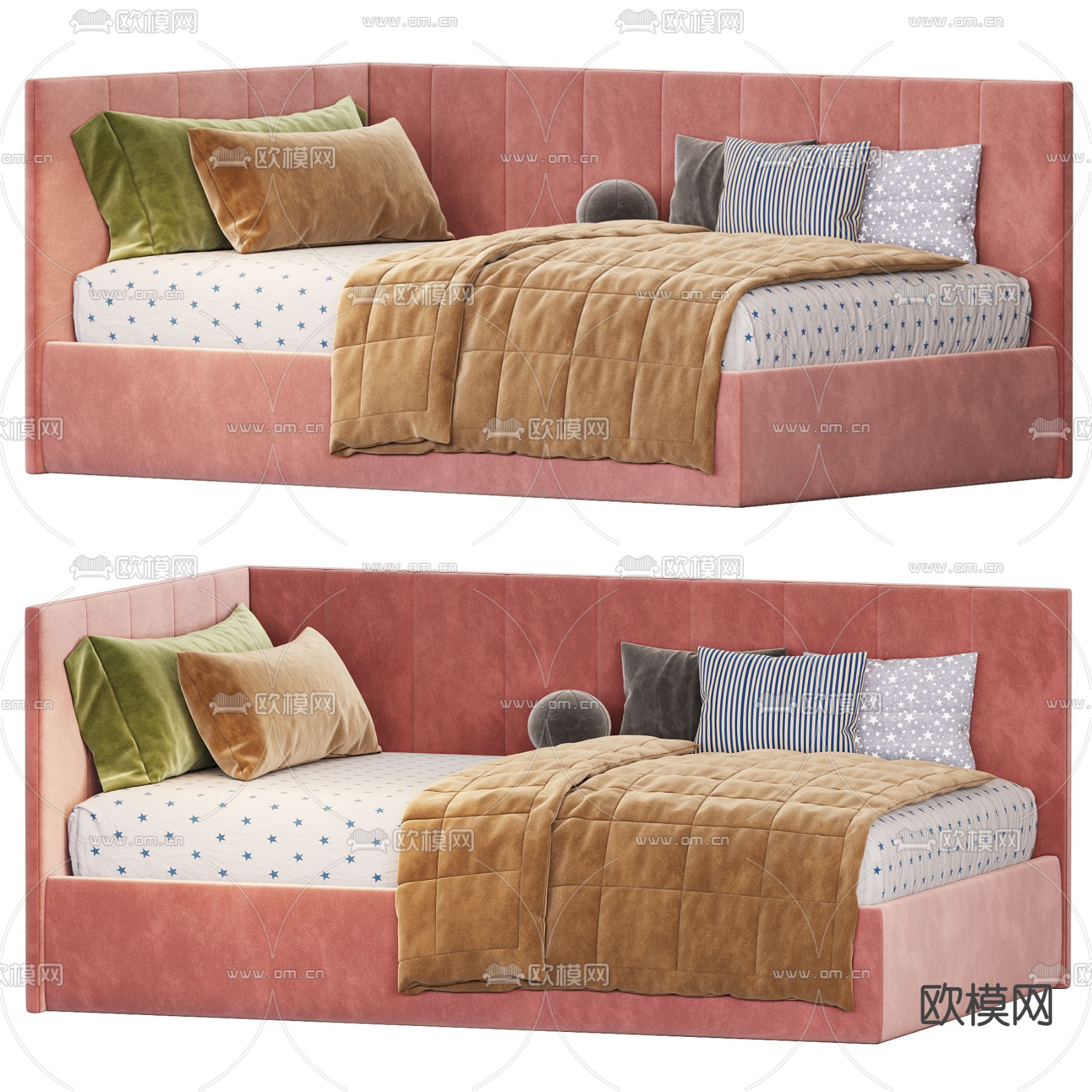 儿童床 沙发床3d模型下载（渲染图3）