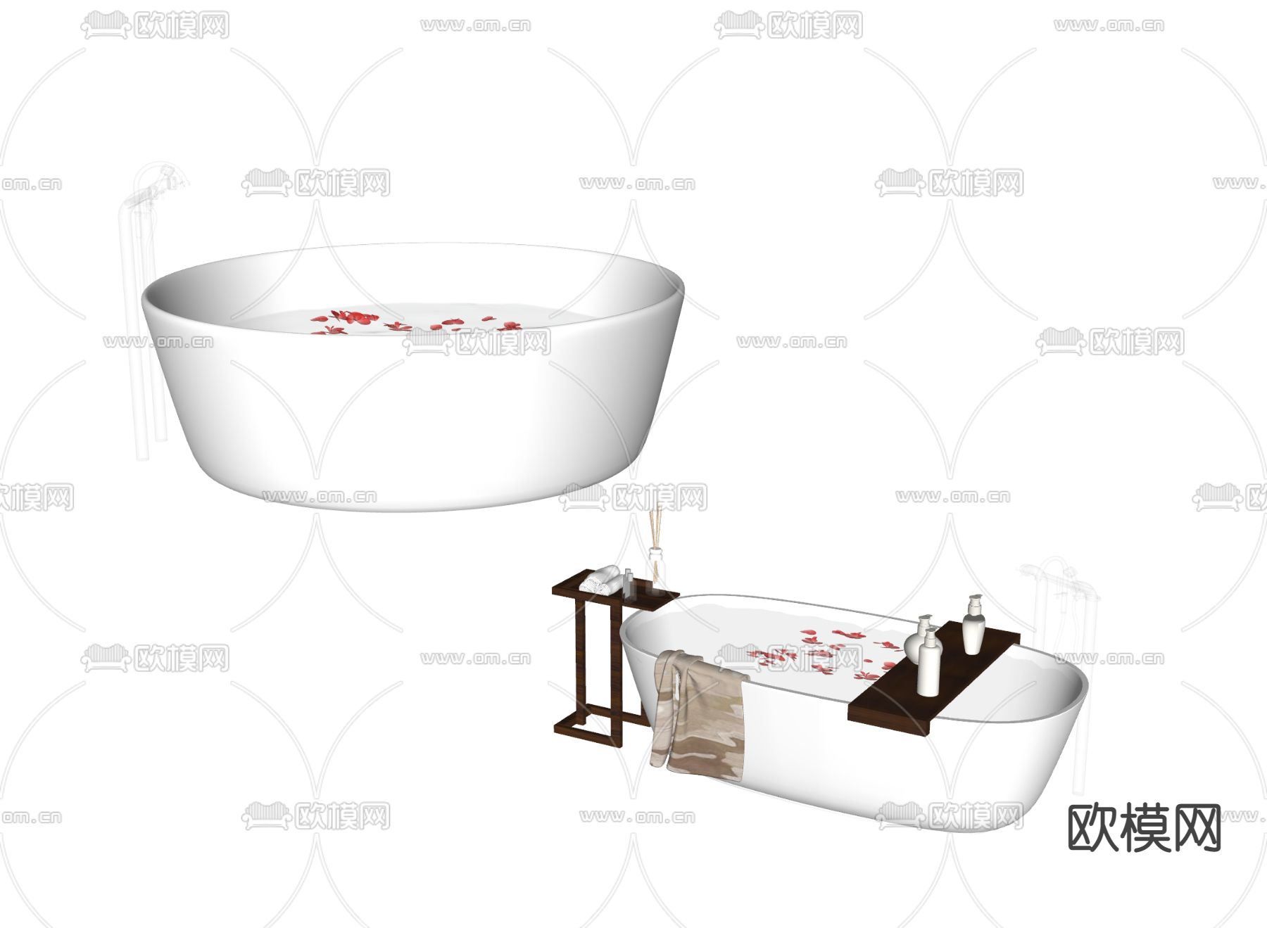 现代浴缸su模型下载（渲染图2）
