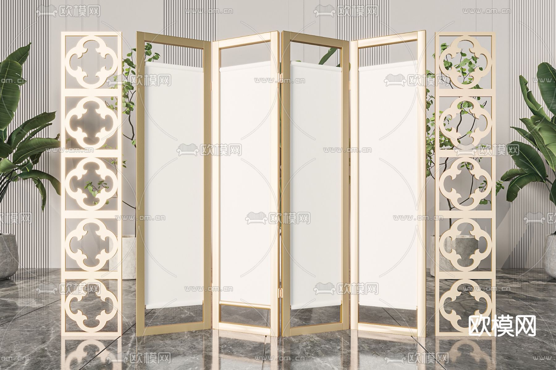 金属隔断 镂空屏风3d模型下载
