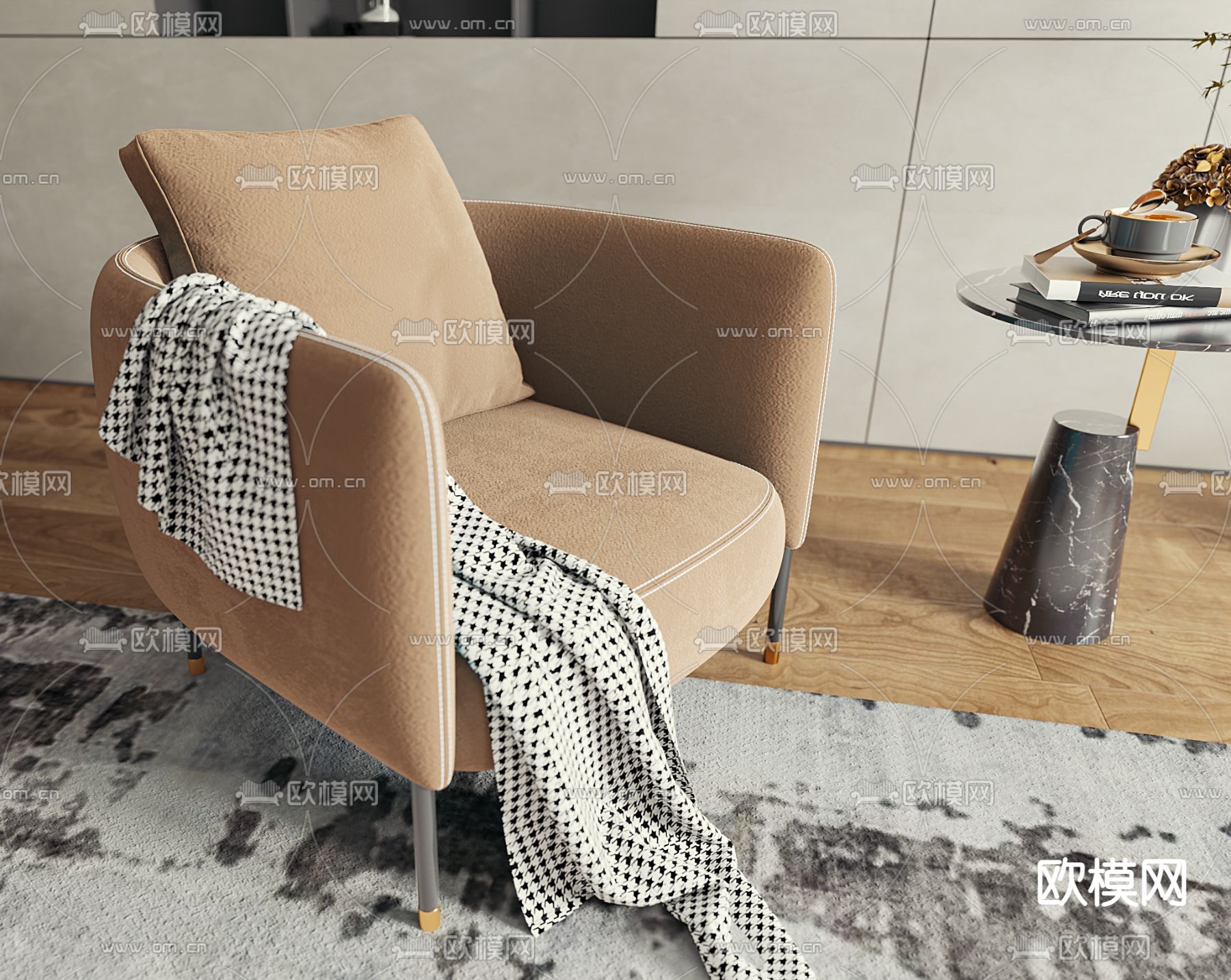 椅子 休闲椅3d模型下载（渲染图1）