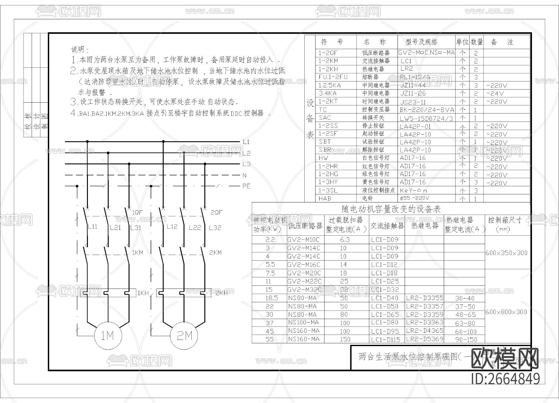 两台生活泵水位控制原理节点大样下载（渲染图1）