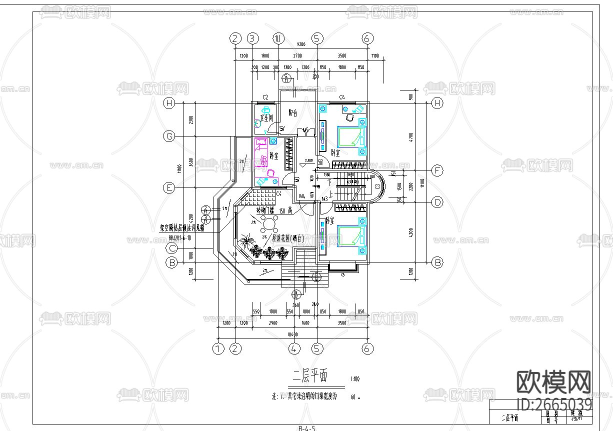 农民小康楼建筑CAD施工图下载（渲染图4）