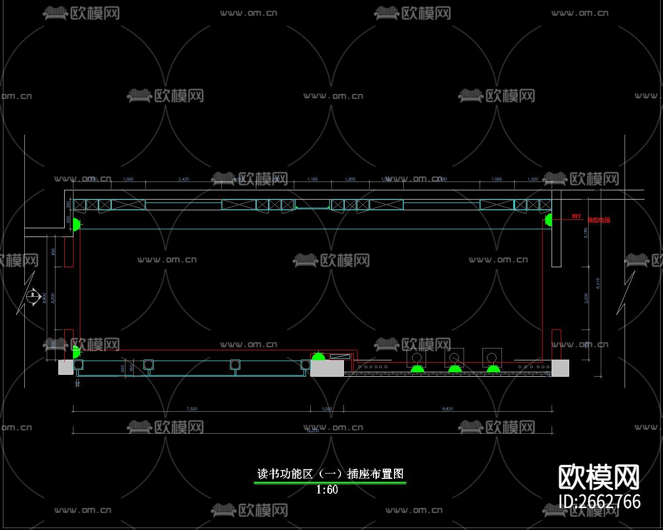 教室CAD施工图下载（渲染图3）