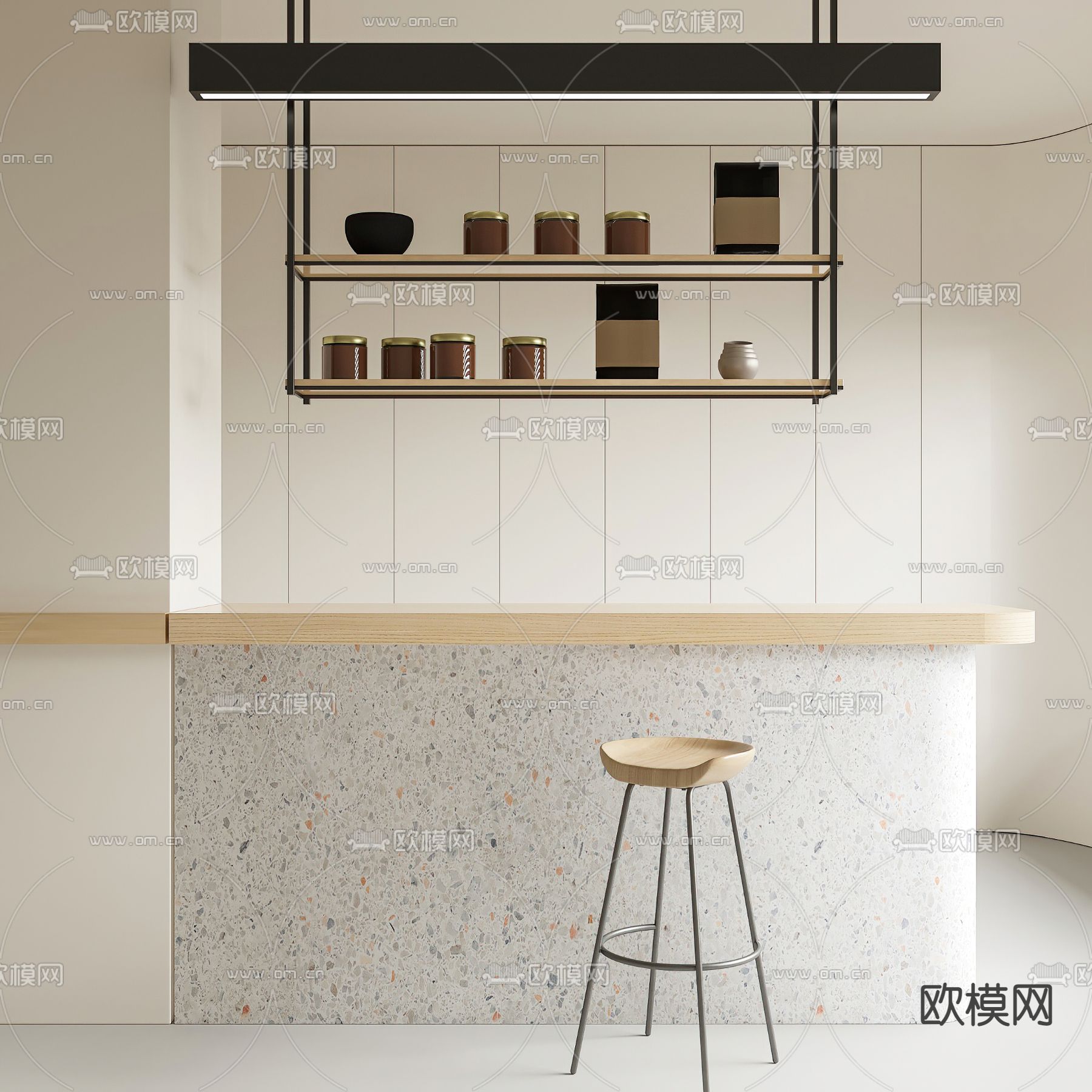 现代吊架su模型下载（渲染图1）