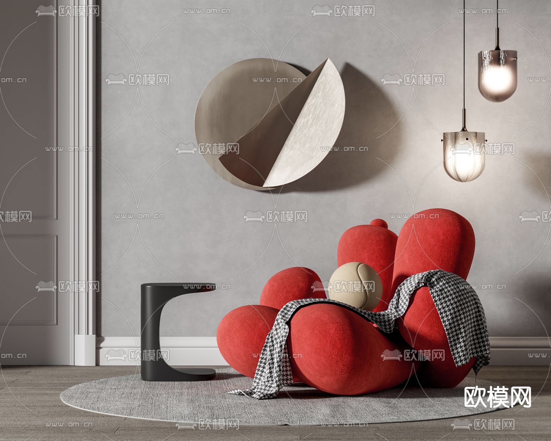 现代异形懒人沙发su模型