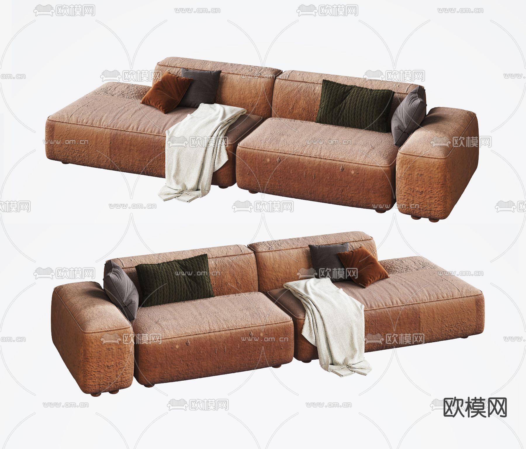 双人沙发3d模型下载_ID14111705_3dmax免费模型-欧模网