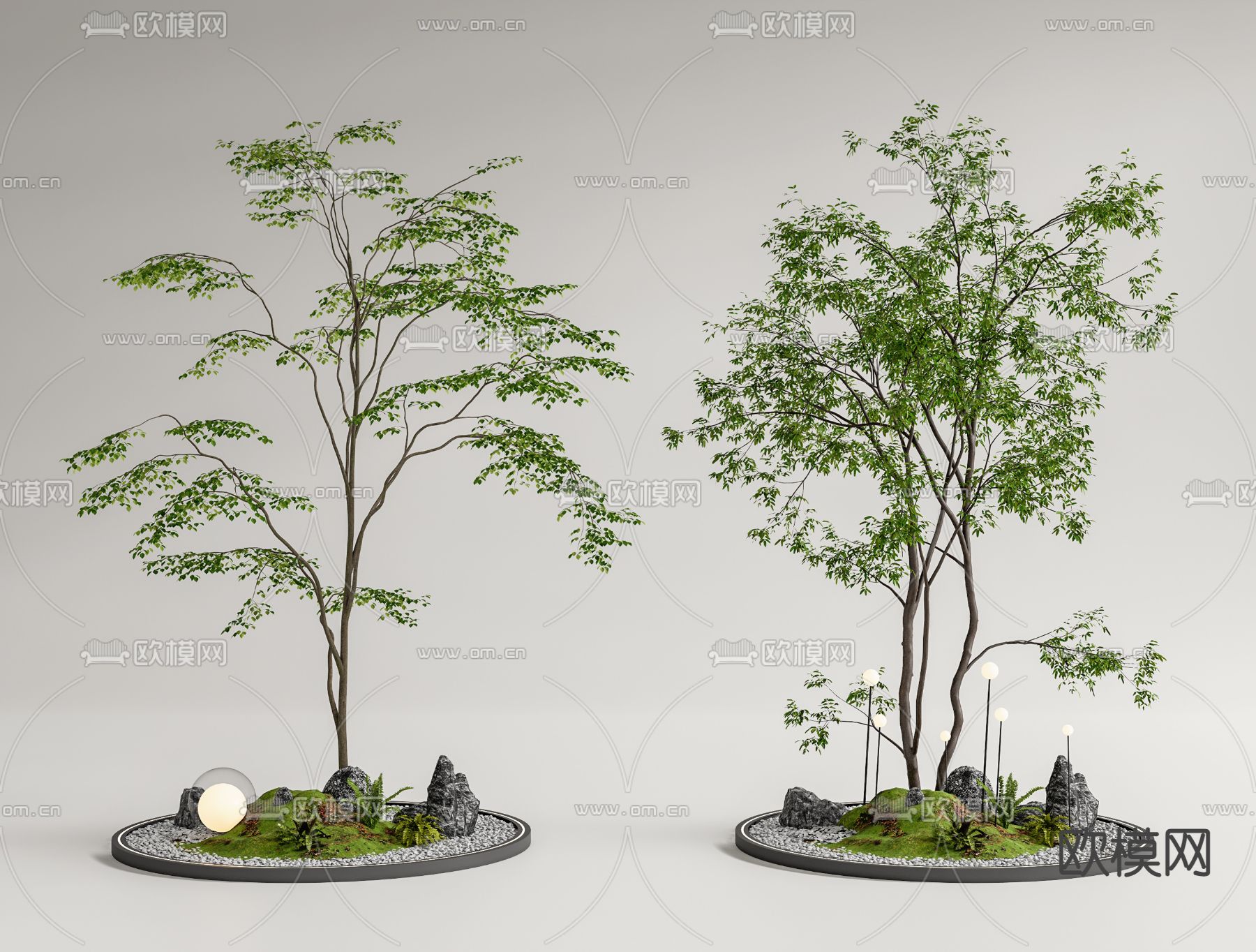 现代树池 景观树su模型