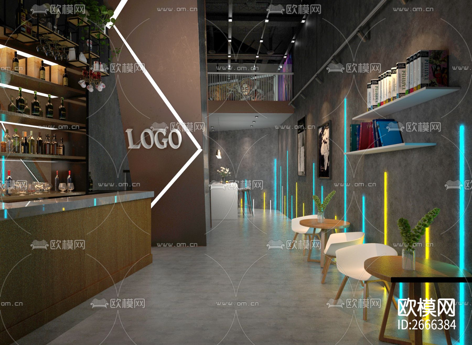 剧本杀店cad施工图下载（渲染图2）