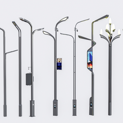  路灯 高杆灯 景观灯su模型 