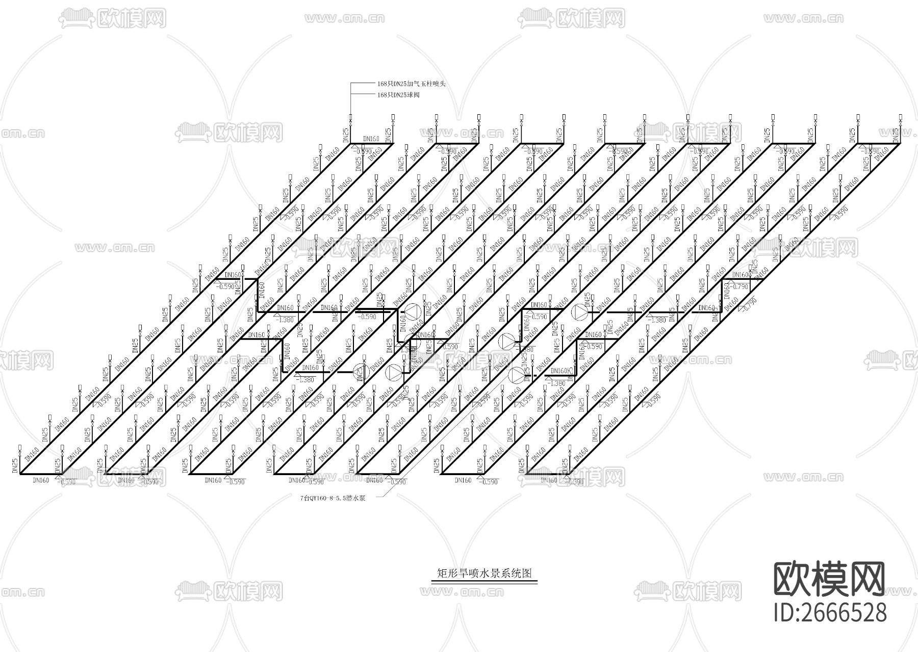 矩形旱喷水景CAD节点大样下载（渲染图3）