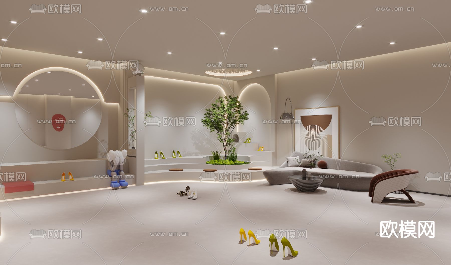 鞋子展厅 鞋店3d模型下载（渲染图4）