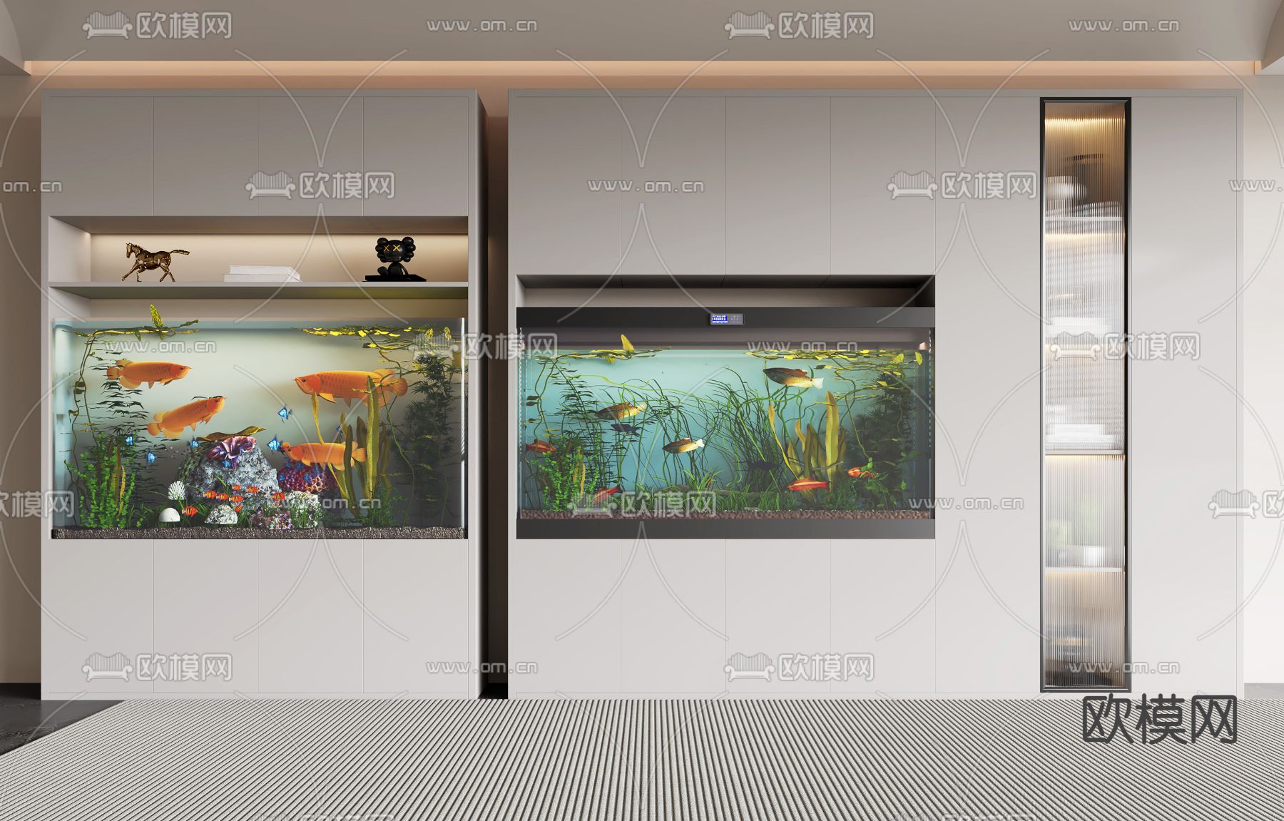 鱼缸 水族箱3d模型下载