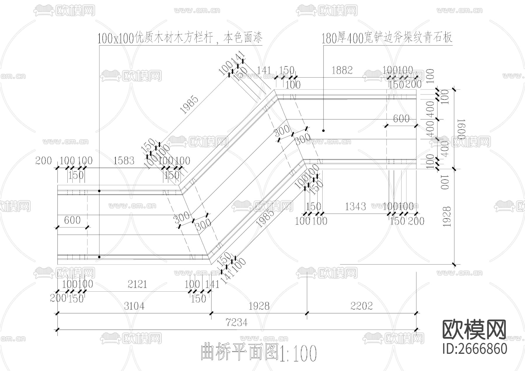 曲桥拱桥CAD节点大样下载（渲染图1）