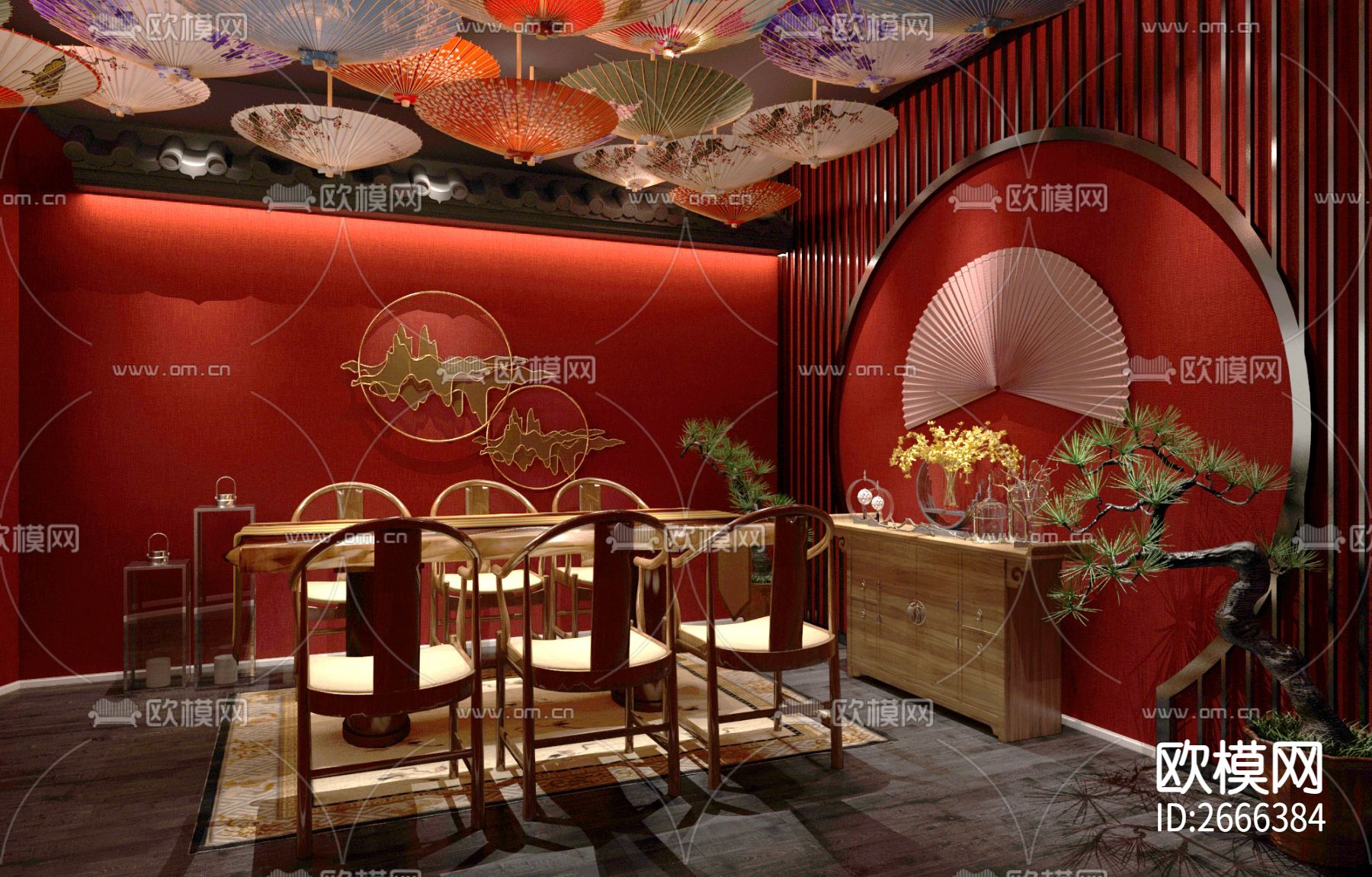 剧本杀店cad施工图下载（渲染图1）