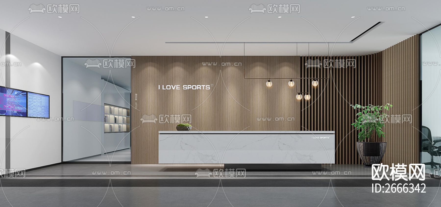 健身房cad施工图下载（渲染图4）