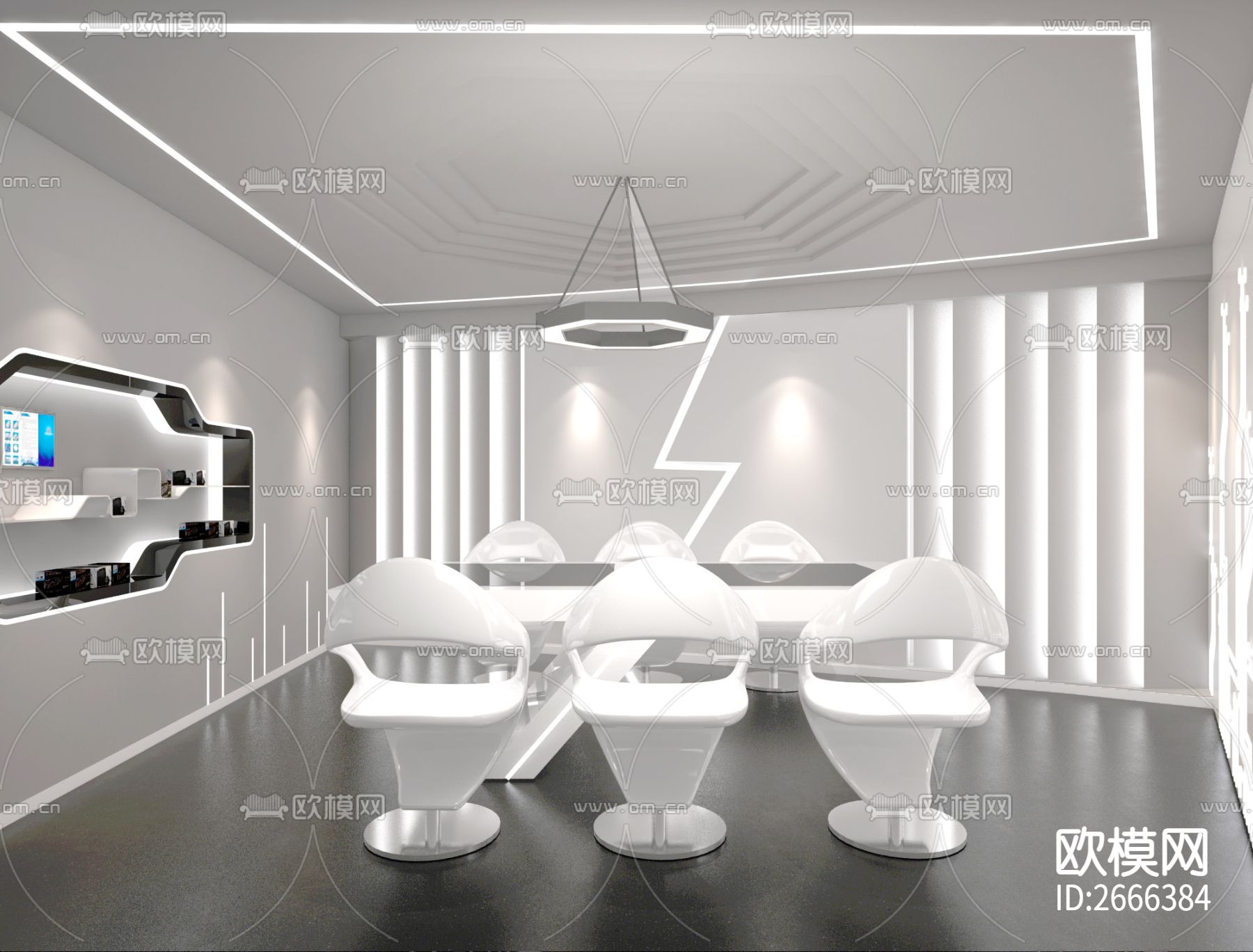 剧本杀店cad施工图下载（渲染图3）