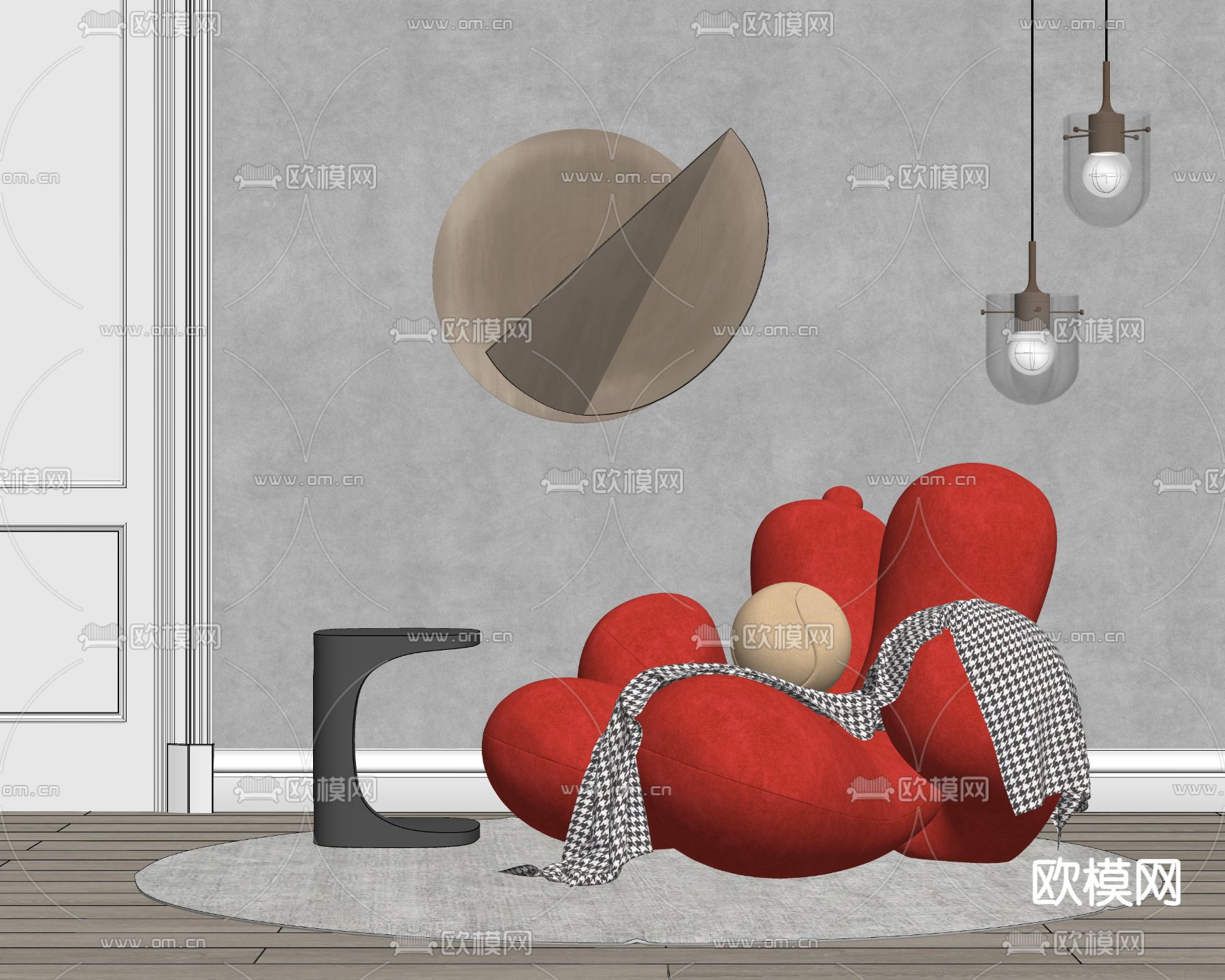 现代异形懒人沙发su模型