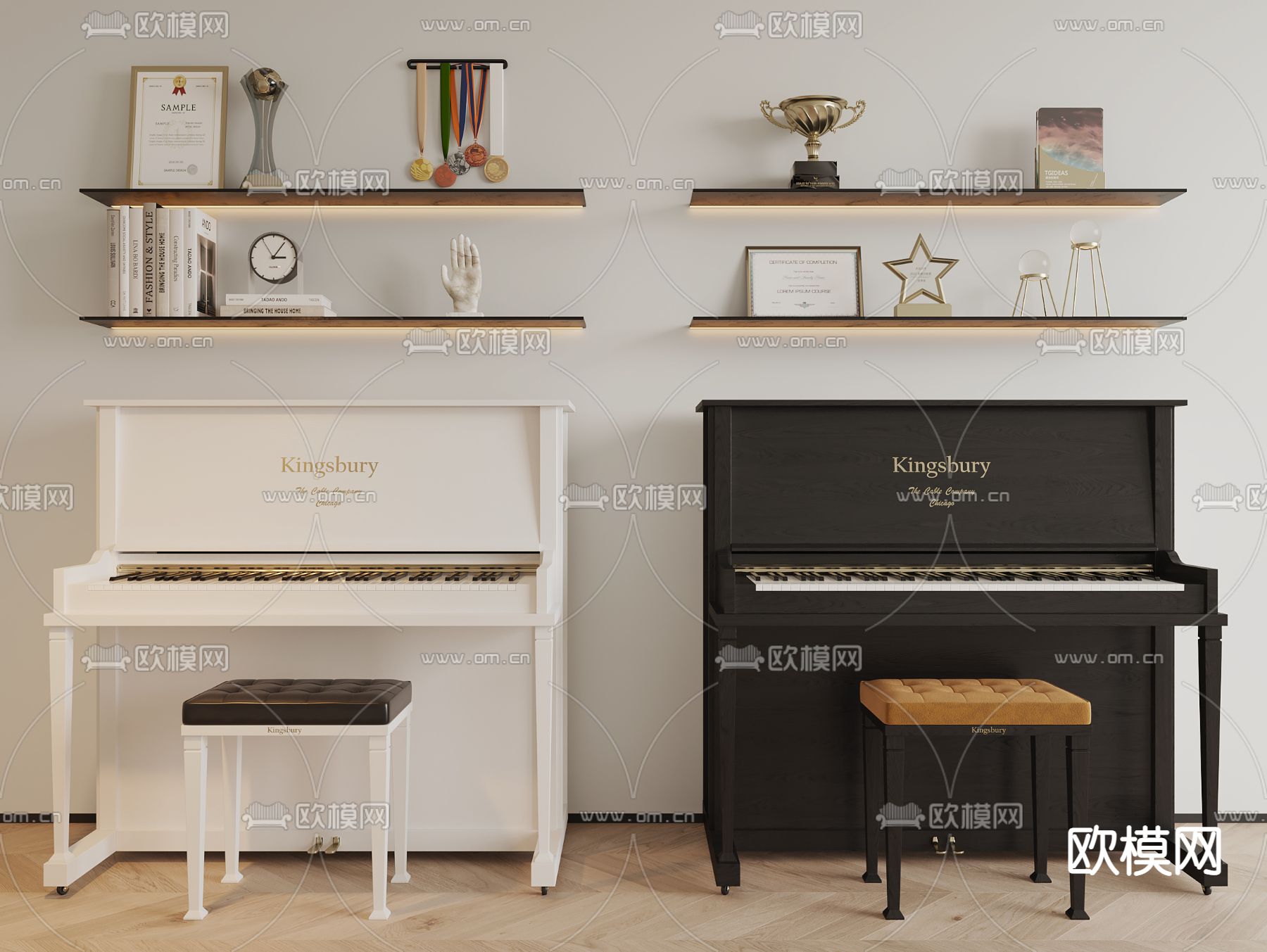 Kingsbury 钢琴 电子琴3d模型下载