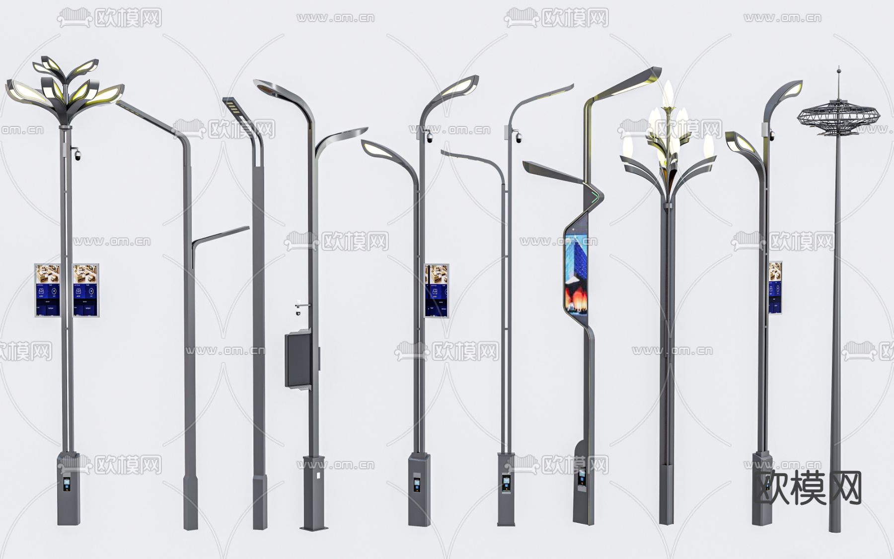 路灯 高杆灯 景观灯su模型下载（渲染图1）