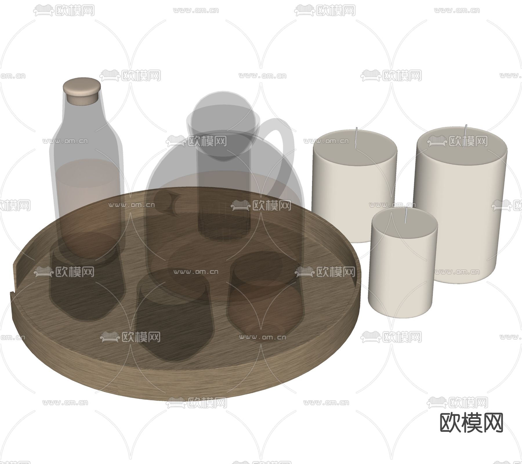 现代餐具 水杯 茶具su模型下载（渲染图2）