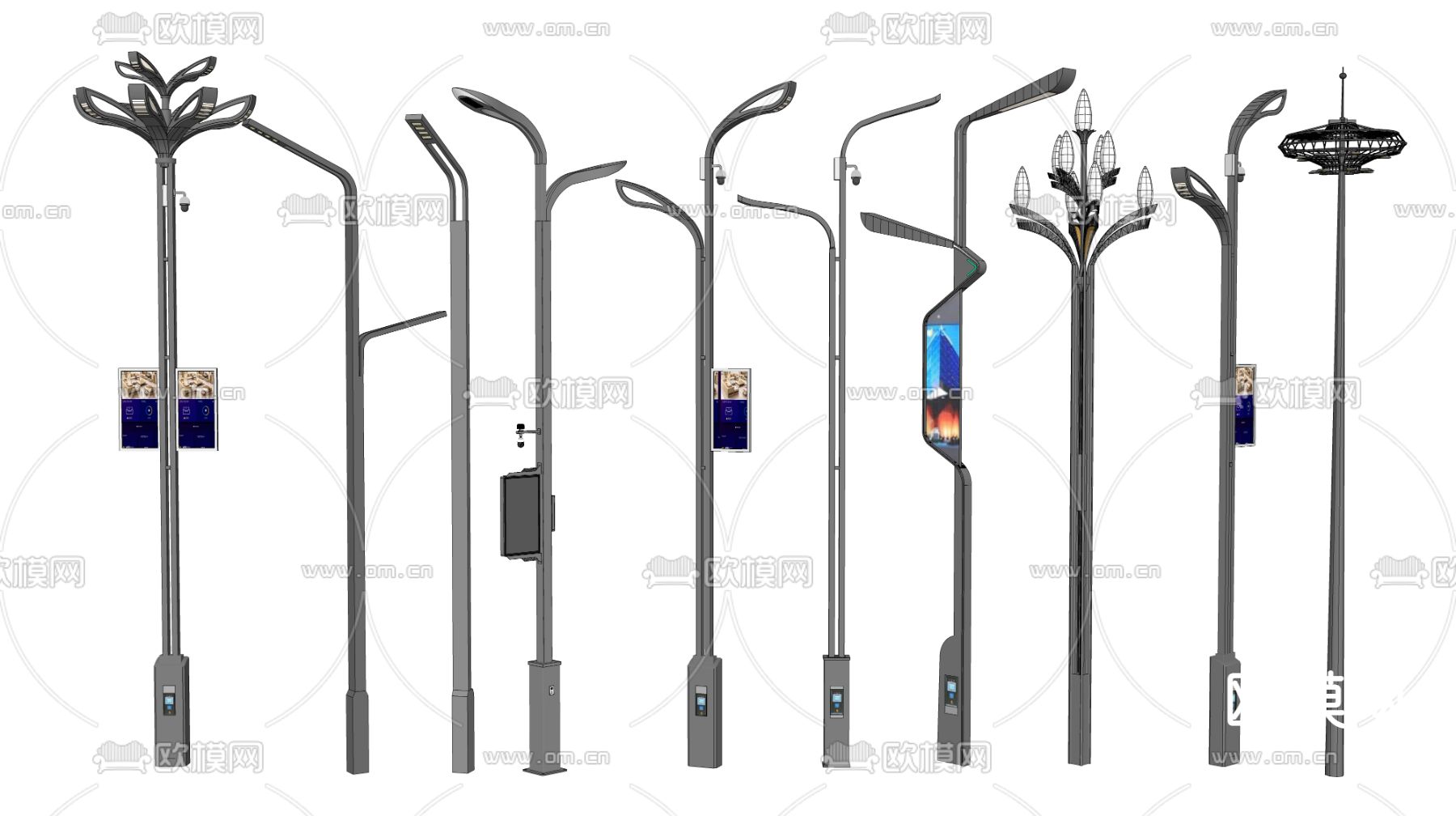 路灯 高杆灯 景观灯su模型下载（渲染图2）