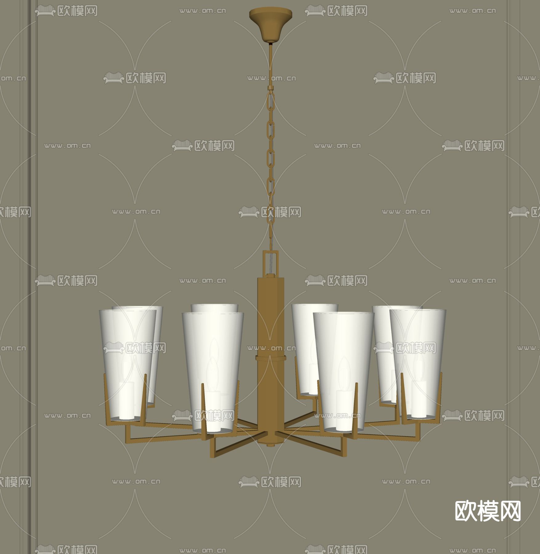 现代金属吊灯su模型