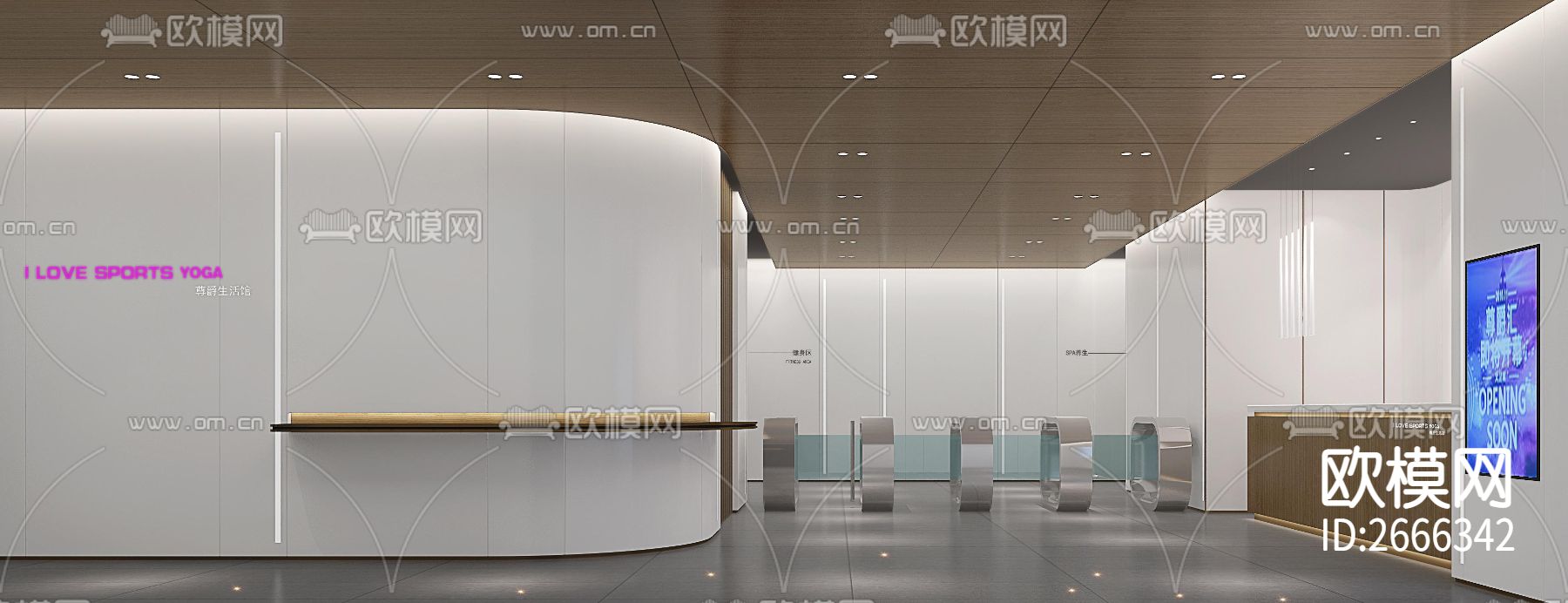 健身房cad施工图下载（渲染图5）