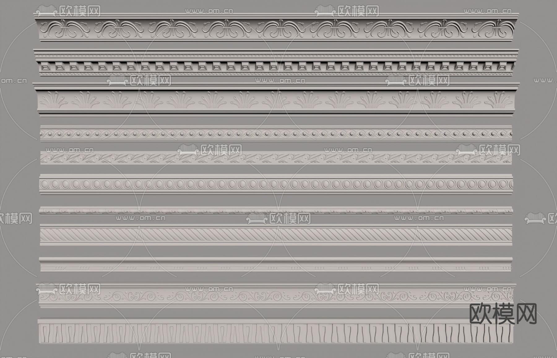 简欧顶角线 石膏线su模型下载_ID14108594_sketchup模型下载-欧模网