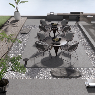  现代屋顶花园su模型 