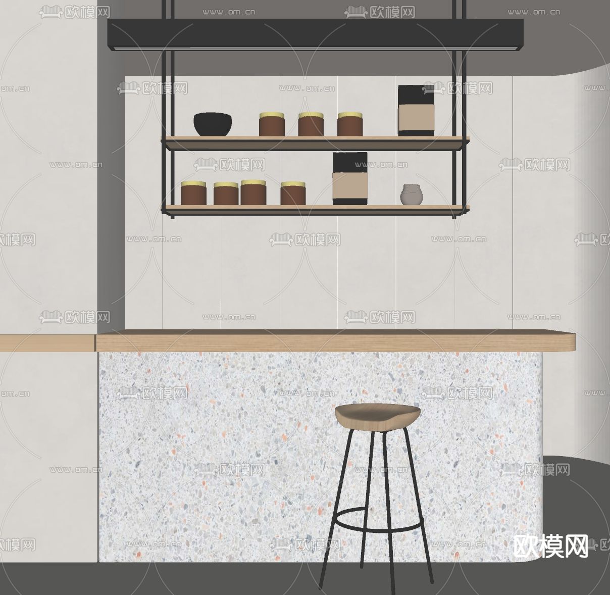 现代吊架su模型下载（渲染图2）