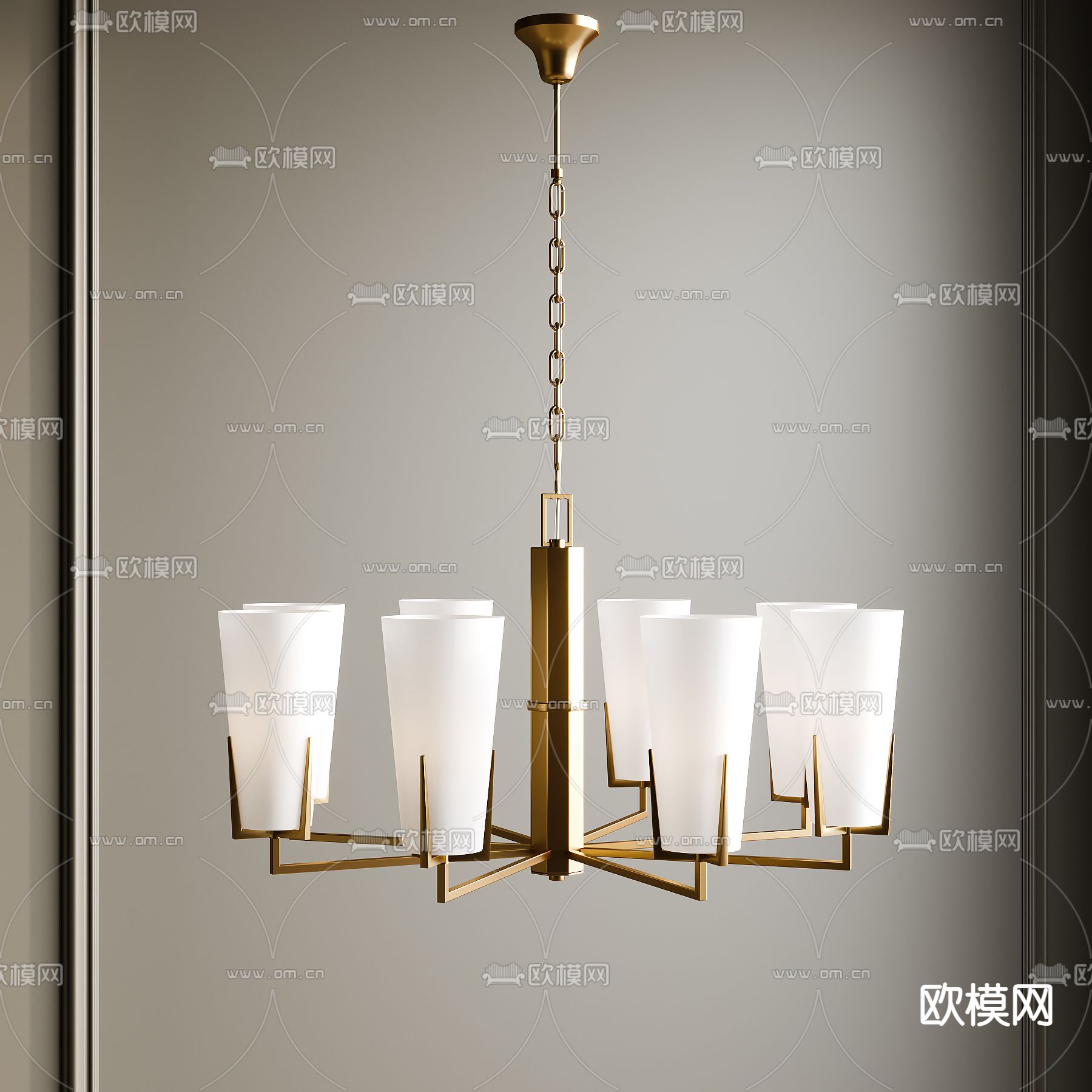 现代金属吊灯su模型