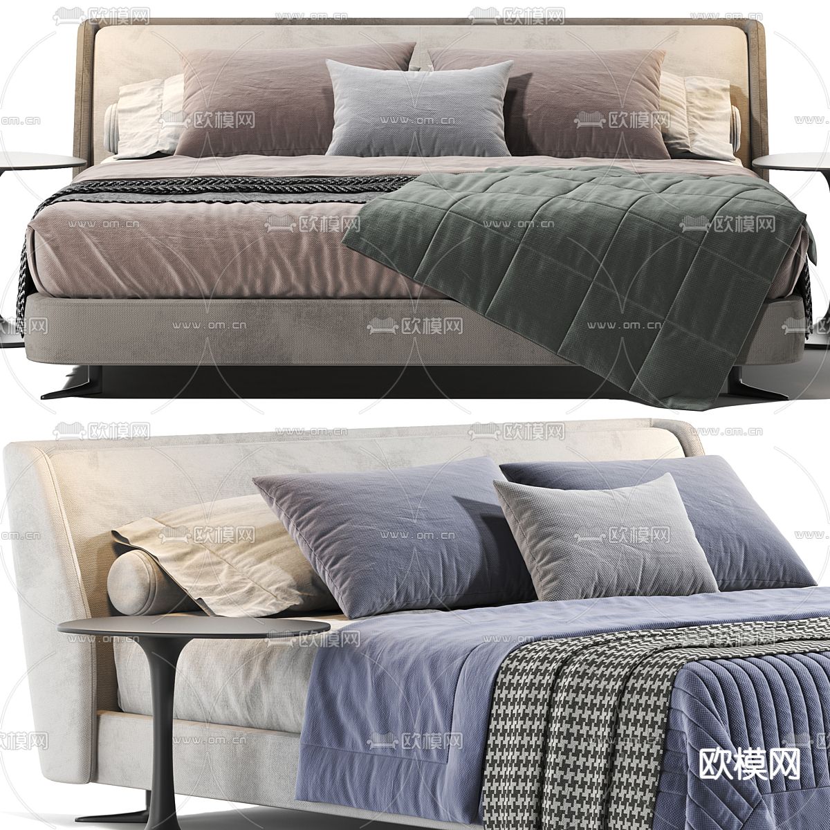 poliform 双人床3d模型下载（渲染图3）
