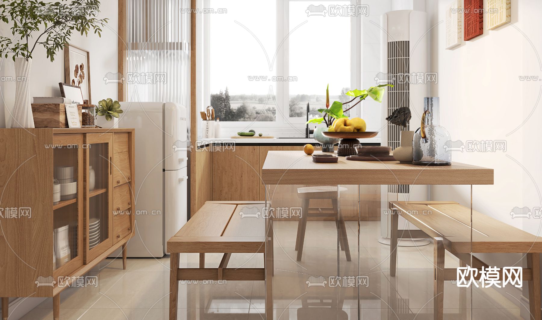 北欧民宿 客餐厅3d模型下载（渲染图6）