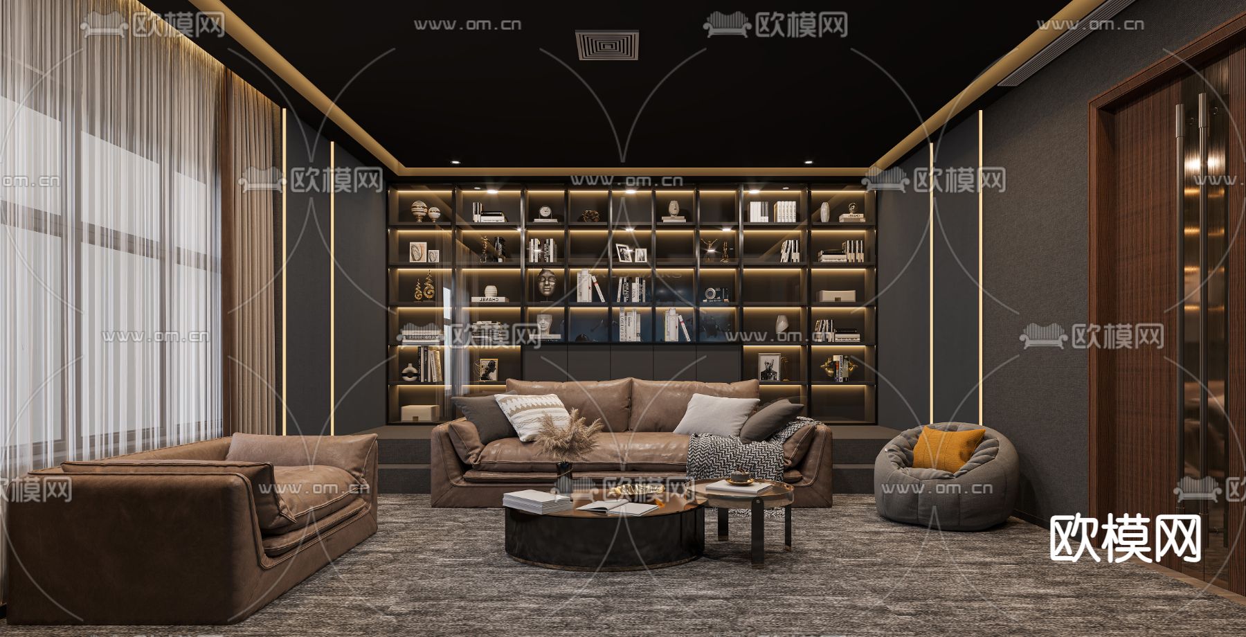影音室 视听室 家庭影院3d模型下载（渲染图2）