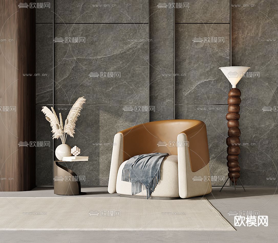 单人沙发3d模型下载_ID14111912_3dmax免费模型-欧模网