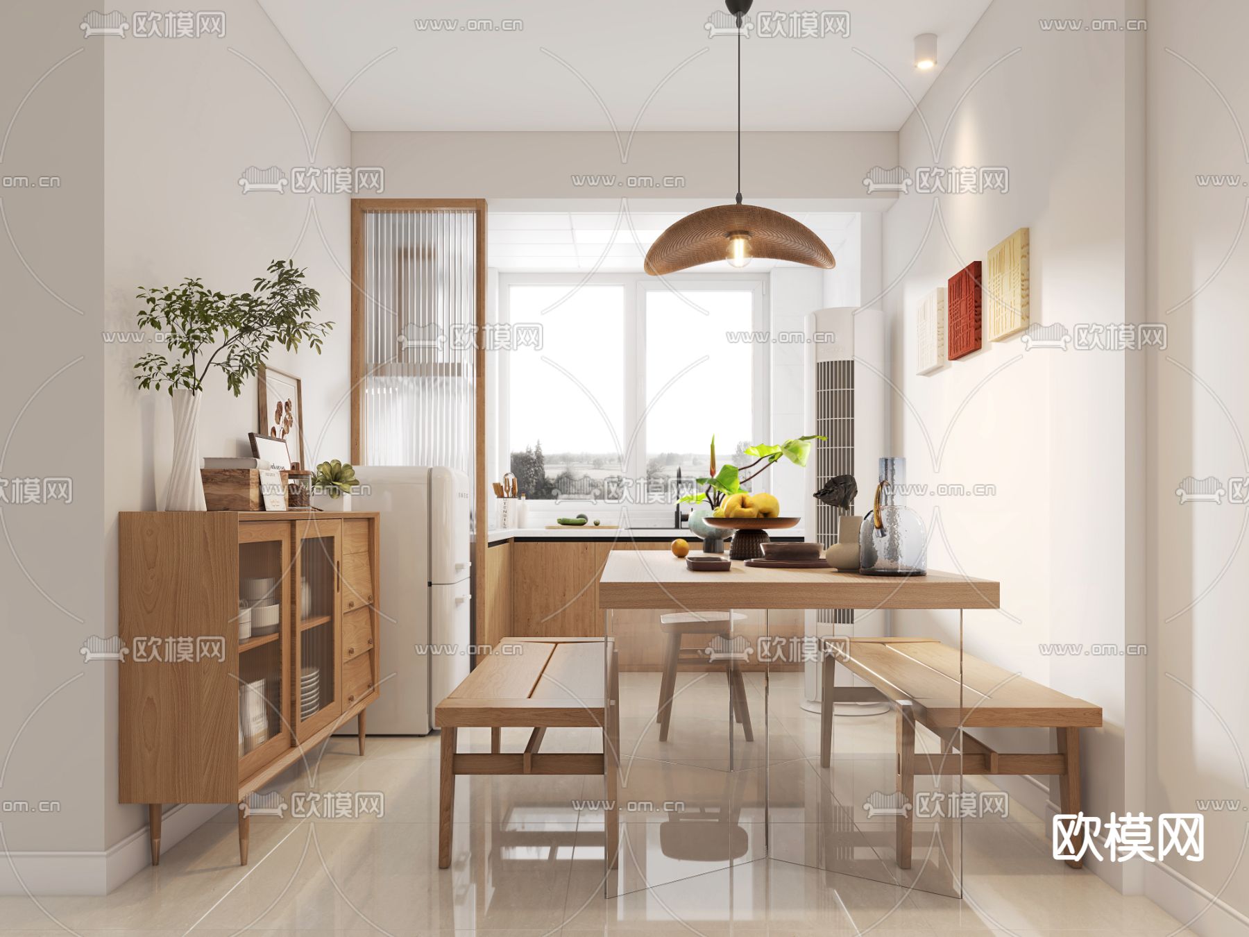 北欧民宿 客餐厅3d模型下载（渲染图5）