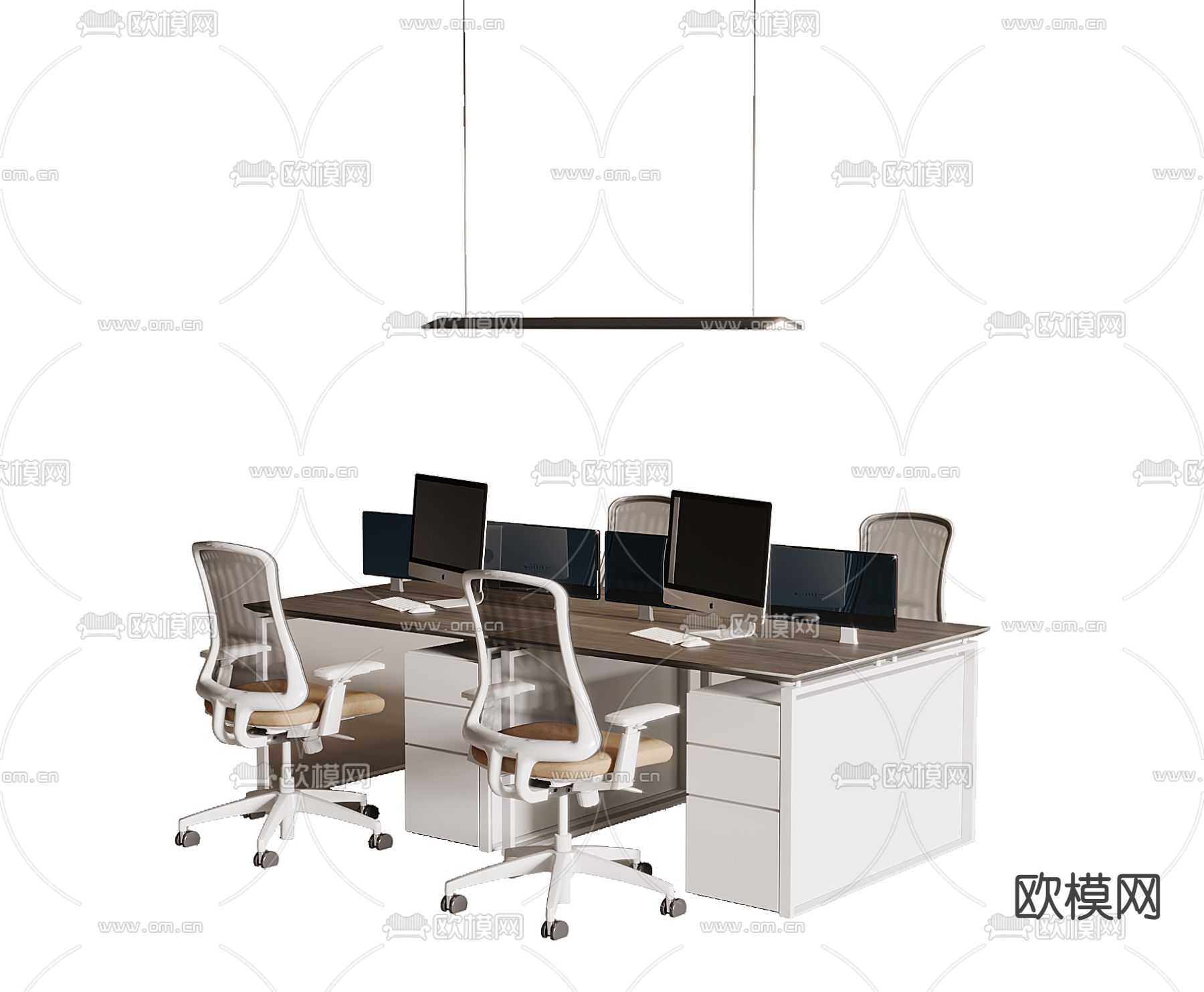 工位 办公桌椅 屏风卡位3d模型下载