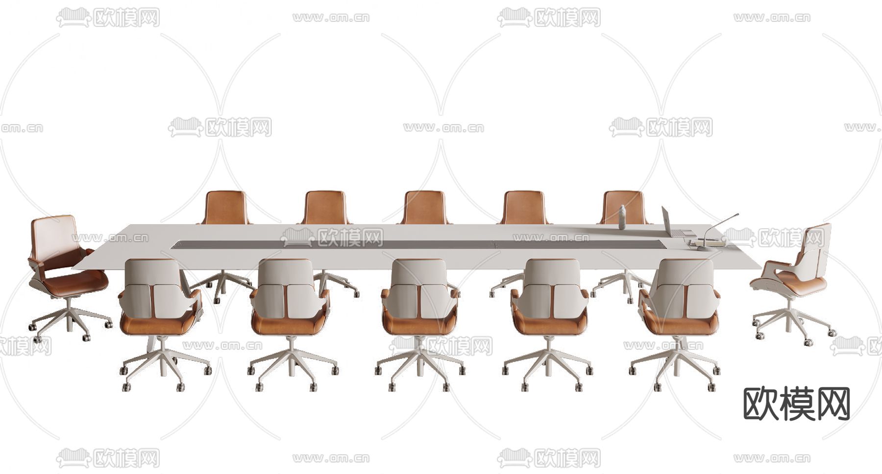 长会议桌 会议台3d模型下载