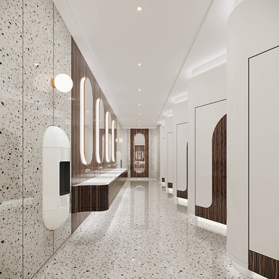  女卫生间 洗手间su模型 