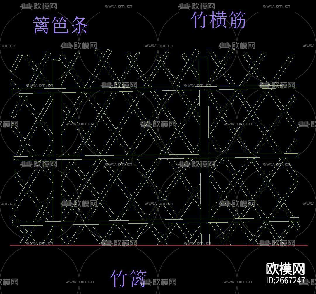 篱笆围栏CAD节点大样下载（渲染图6）