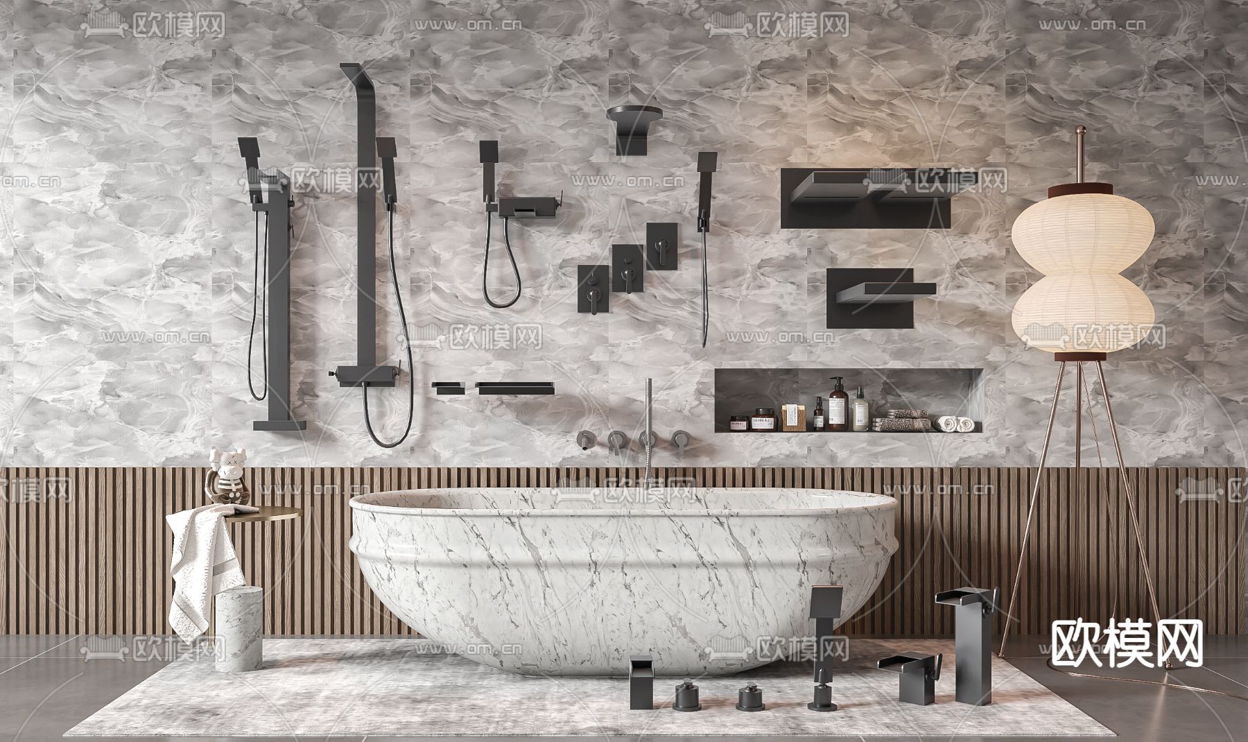 浴缸 水龙头 花洒3d模型下载